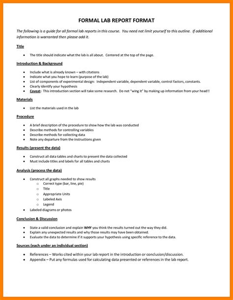 Chemistry Lab Report Template