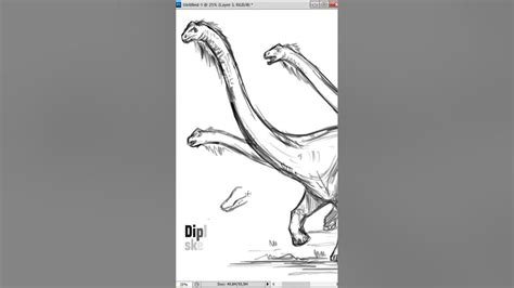 How To Draw A Diplodocus Sketch Youtube