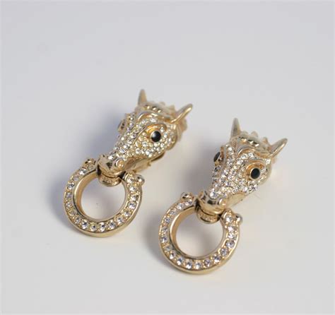 Pair Of Horse Head Earrings For Sale At 1stdibs