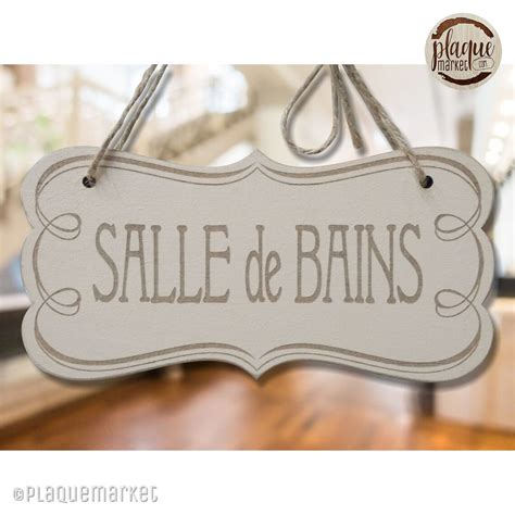 Salle De Bains Plaque De Porte En Bois Salle De Douche Panneau Etsy