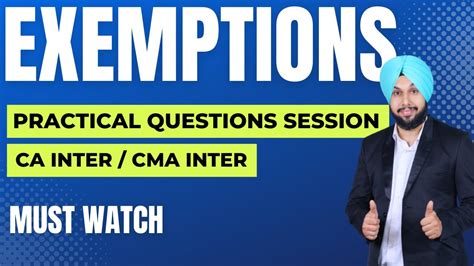 Exemption Under Gst Practical Question Session Ca Inter Cma Inter Ca