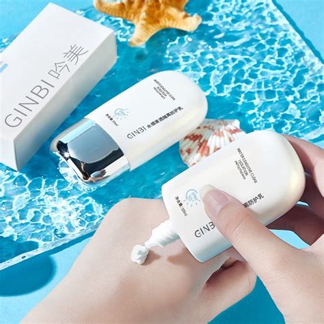 Ginbi Whitening Sunscreen Spf50sunscreen 50ml吟美水感清透隔离防护乳保湿控油打底全身防晒防紫外线防晒防护乳 Rbca Shopee Malaysia