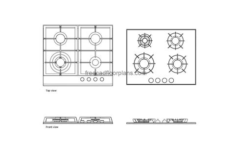 Gas Hobs Cad Drawings