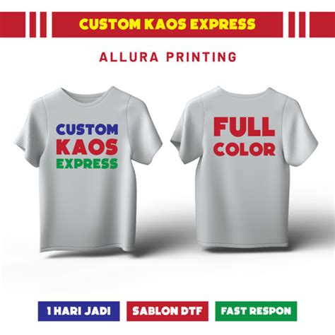 Jual CUSTOM KAOS SATUAN COTTON COMBED 30s SABLON PRINT DTF 2 SISI