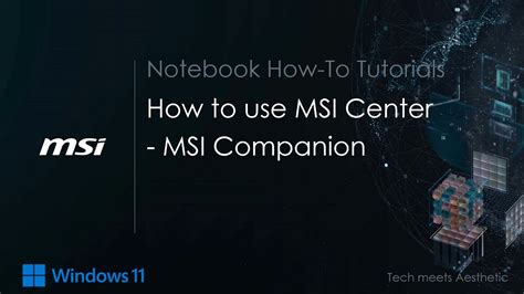 Msi® How To Use Msi Center Msi Companion On Msi Notebook Youtube