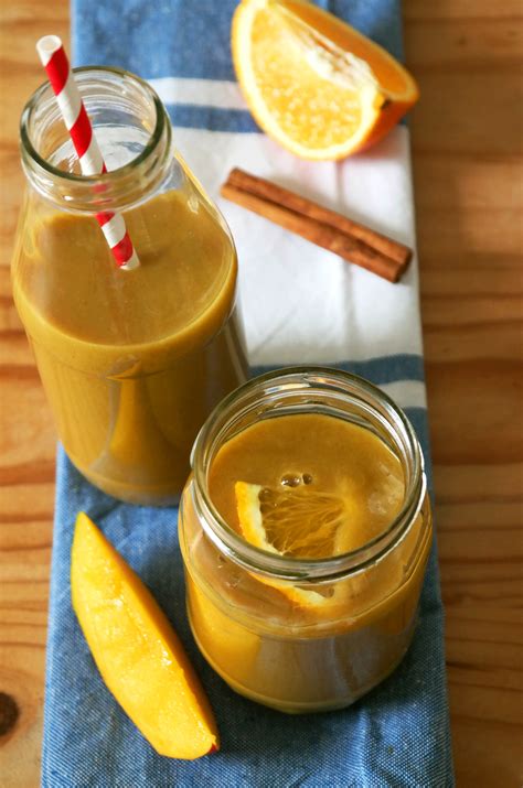 W Rziger Mango Orangen Smoothie Mit Zimt Kurkuma Vegane K Che