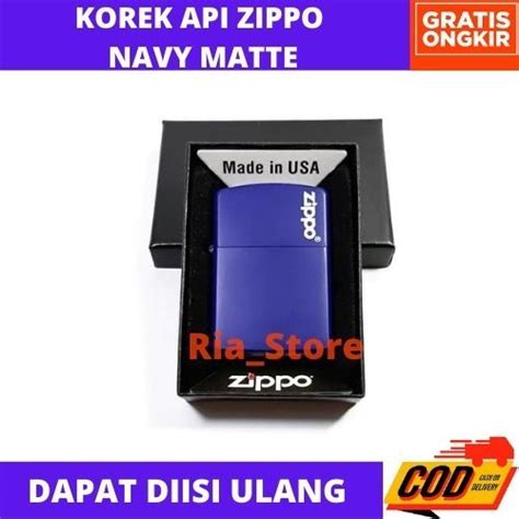 KOREK API ZIPPO NAVY MATTE Korek Api Zippo Korek Zippo Minyak Zippo