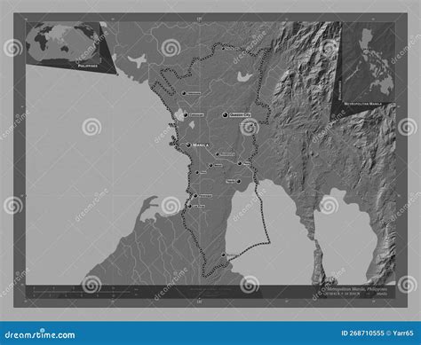 Metropolitan Manila Philippines Bilevel Labelled Points Of Ci Stock