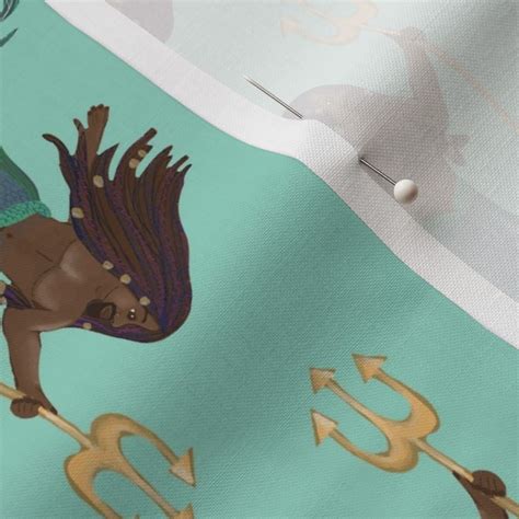 Black Merman Merpeople Neptune with Fabric | Spoonflower