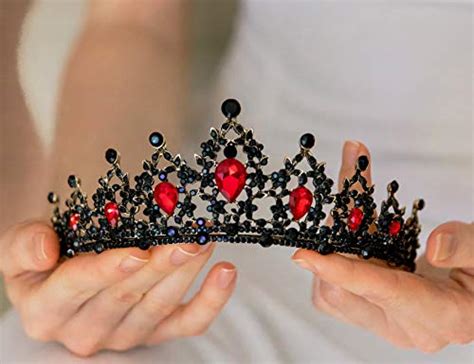 Sweetv Jeweled Tiaras And Crowns For Women Red Crystal Queen Crown