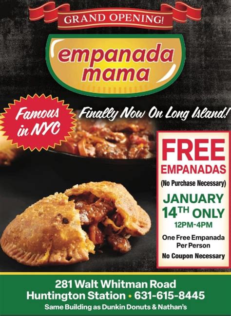 Free Empanadas At Empanada Mama In Huntington Station Long Island