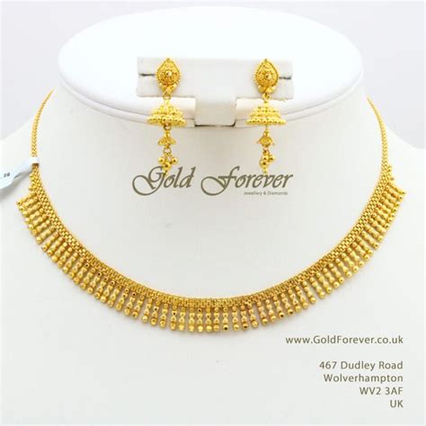 22 Carat Indian Gold Necklace Set 23 2 Grams Code NS1098 Gold