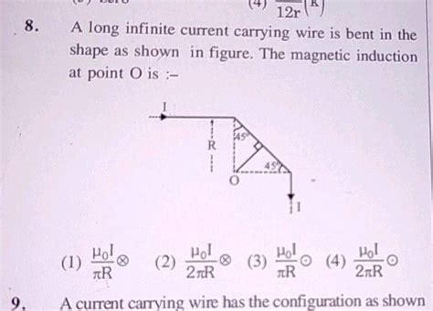 R A Long Infinite Current Carrying Wire Is Bent In The Shape