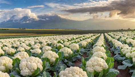 Premium Photo Cauliflower Big Beautiful Growing On A Field In The