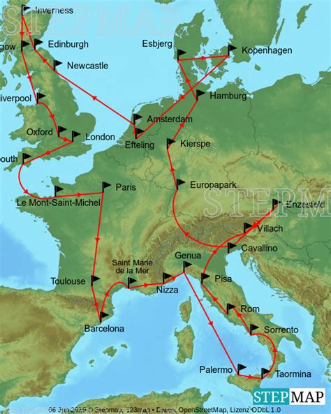 Stepmap Europareise V2 Landkarte Für Europa