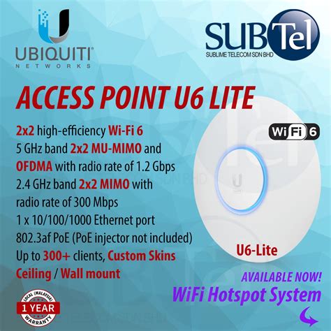 Ubiquiti U6 Lite Access Point Wifi 6 Lite Dual Band 2x2 Mimo Ap 2 4ghz 5ghz Ceiling Wall Mount