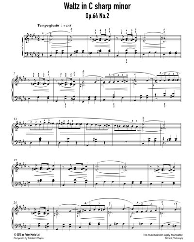 Waltz in C sharp minor op 64 no 2 Sheet Music by Frédéric Chopin