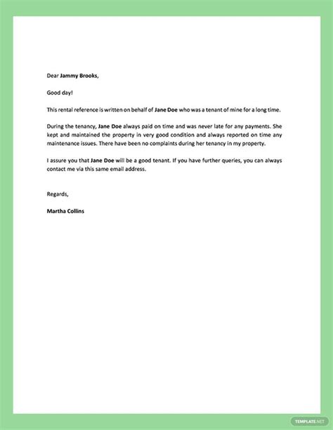 Nanny Reference Letter Template