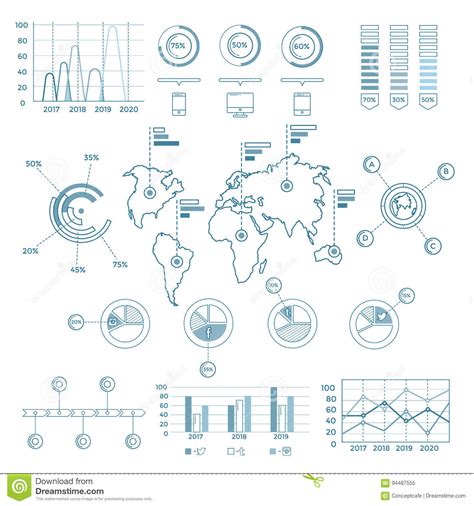 Elementos Azuis De Infographic Dos Meios Sociais Imagem Editorial