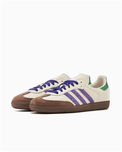 adidas Originals Women s Samba OG Braun Lila Weiß ID8349 FOOTDISTRICT