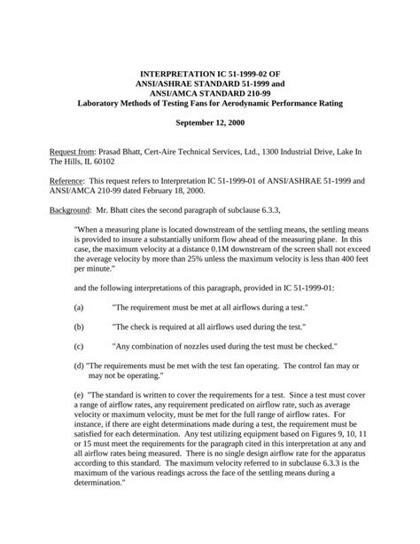 Pdf Interpretation Ic Of Ansi Ashrae Standard Library