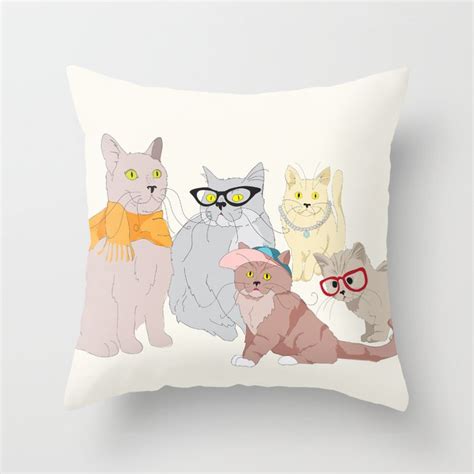 Accessory Cats Throw Pillow By Marlene Pixley Society