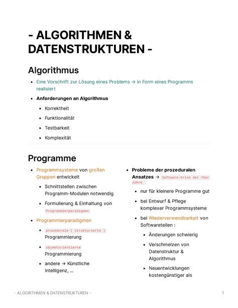 Ap Komplette Zusammenfassung Algorithmen Datenstrukturen