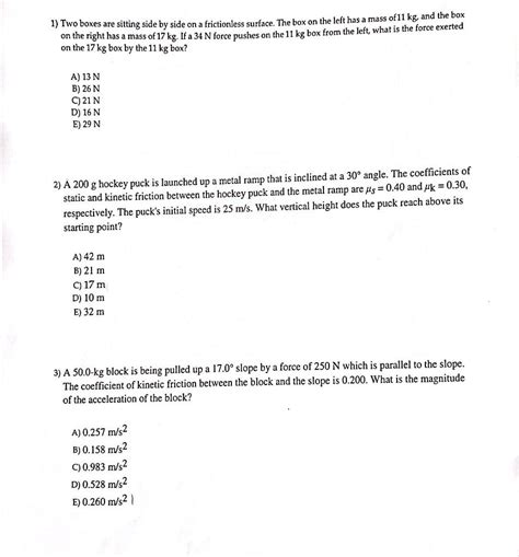 Solved Physics Questions If You Answer All Questions