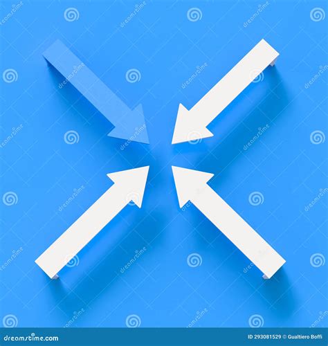 White And Blue Arrows Converging Stock Illustration Illustration Of