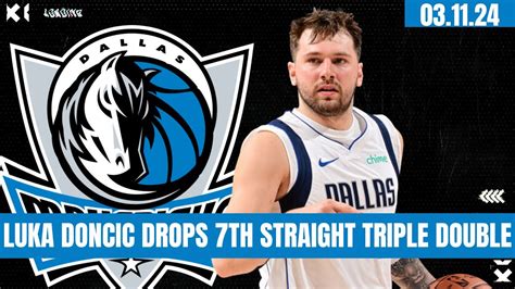 LUKA DONCIC DROPS 7TH STRAIGHT TRIPLE DOUBLE VS PISTONS GAME HIGHLIGHTS