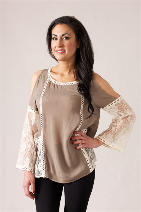 Umgee USA Lace Bell Sleeve Blouse