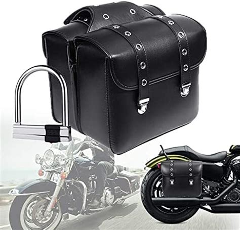 Par De Bolsas Para Sill N De Motocicleta Cuero Pu Impermeable