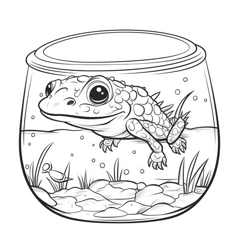 Gecko Klettert Im Aquarium Happycoloring Net