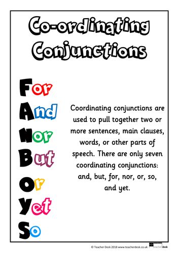 Conjunction Posters Teaching Resources