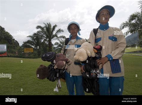 Golf Caddies Phuket Thailand Stock Photo Alamy