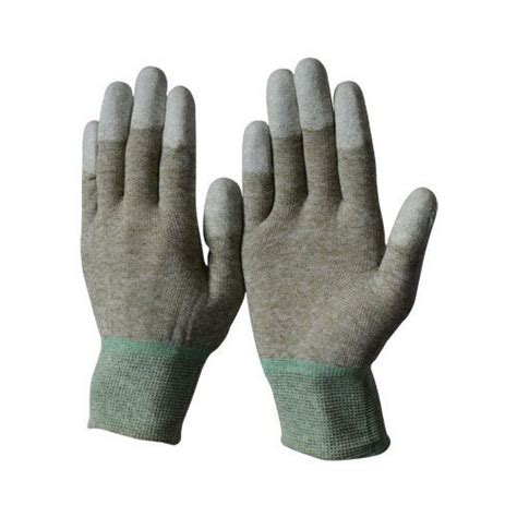 Plain Grey Esd Top Fit Pu Finger Coated Gloves 13 Id 21463577755