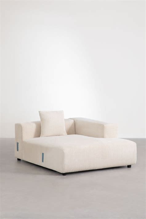 Sofá modular chaise longue derecho de 3 piezas 375 cm con