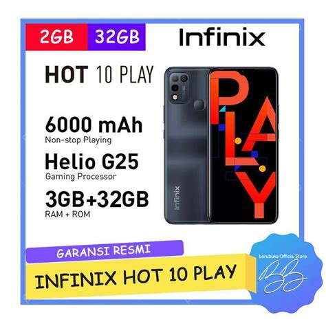 Jual Infinix Hot 10 Play 2 32 Ram 2gb Rom 32gb Garansi Resmi Di Seller