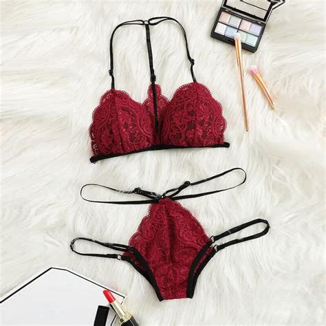 Dondpo Lingerie For Women Lingerie Set Set Bra G String Sexy Thong