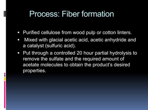 Cellulose Acetate Fiber Spinning Ppt