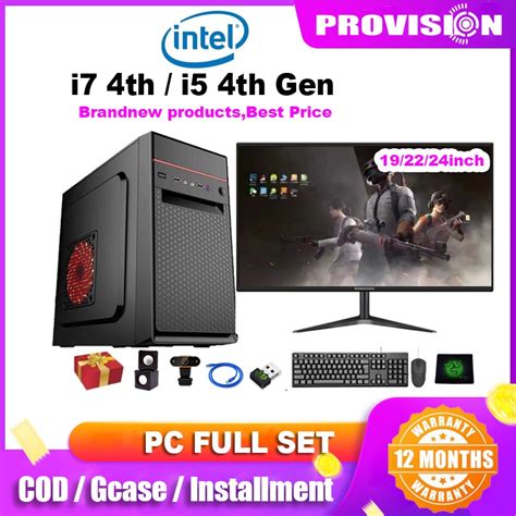 Desktop computer set PC set Inter i7 i5 i3 PC set computer set 75hz 1080P Full Set With 19 ...