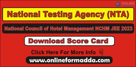 Nta Nchm Jee Score Card Result