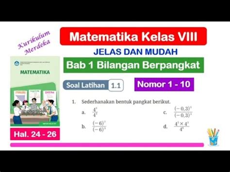 Soal Latihan 1 1 Matematika Kelas 8 Bab 1 Bilangan Berpangkat Hal 24