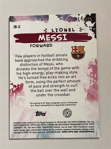 Lionel Messi Topps Chrome Uefa Champions League Joga Bonito