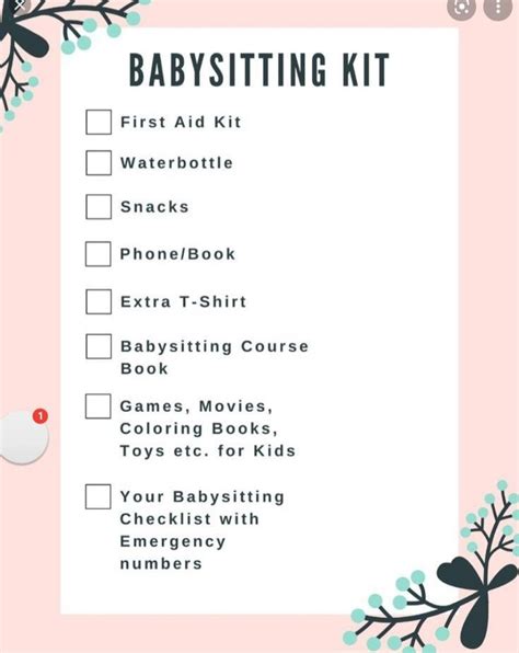 The Babysitting Kit With Its Contents And Instructions