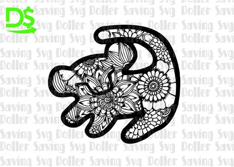 Lion King Svg Lion King Mandala Svg Lion King Clipart Simba Etsy