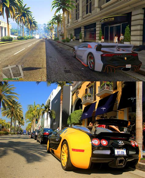 GTA V In-Game Los Santos vs Real-Life Los Angeles Screenshot Comparison ...