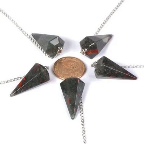 African Bloodstone Pendulum Healing Dowsing Point Pendulum Pendant