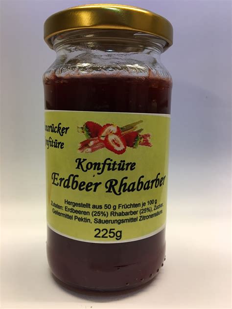 Erdbeer Rhabarber Konfit Re S T Onlineshop