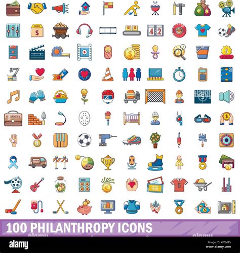 Philanthropy Icons Set Cartoon Style Stock Vector Image Art Alamy